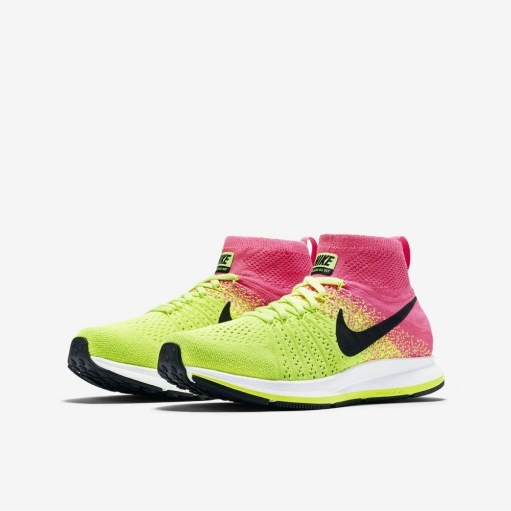 Nike Bright Pink and Lime Green Sneakers